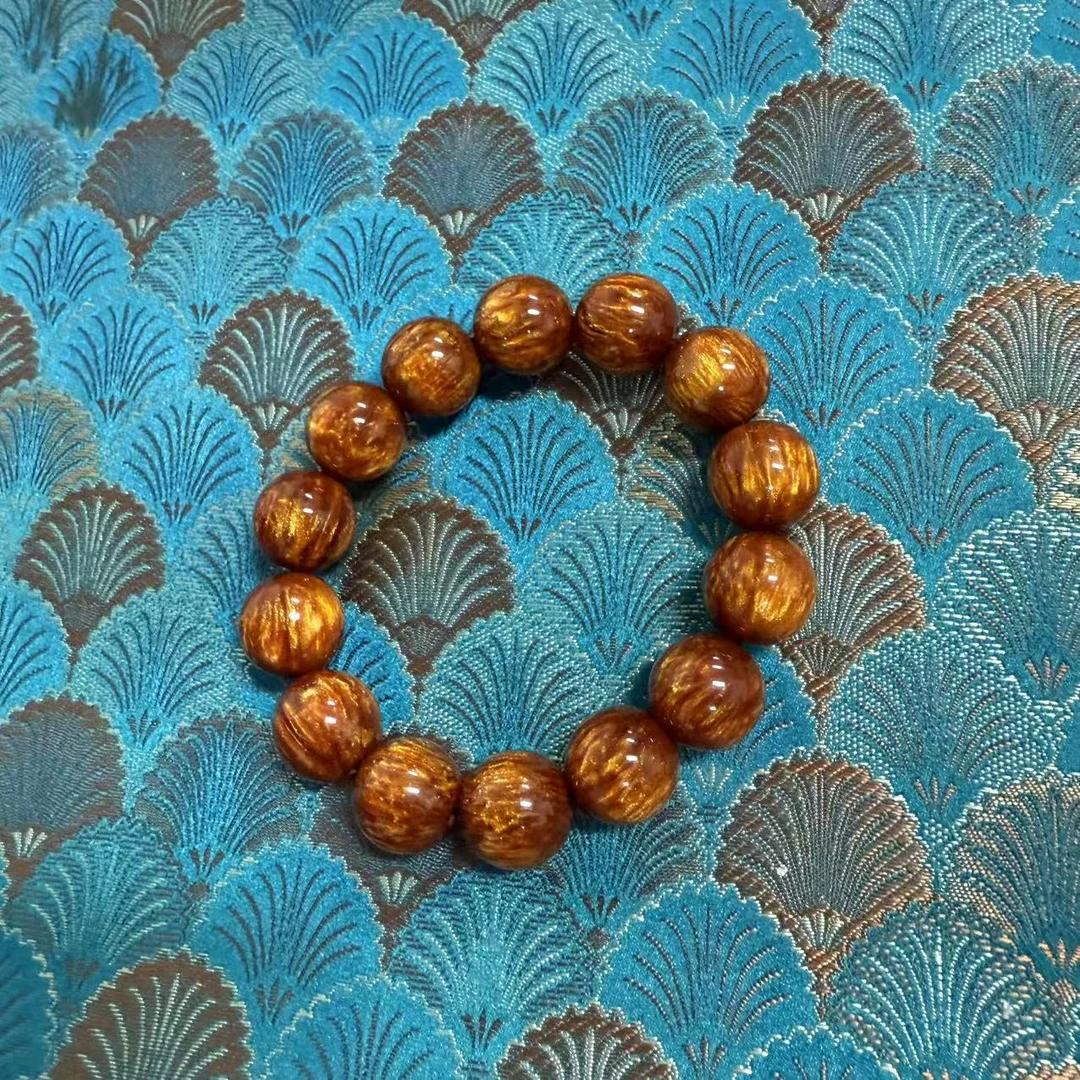 【器物炎灵 】金丝海流圆珠手串（不带礼盒）