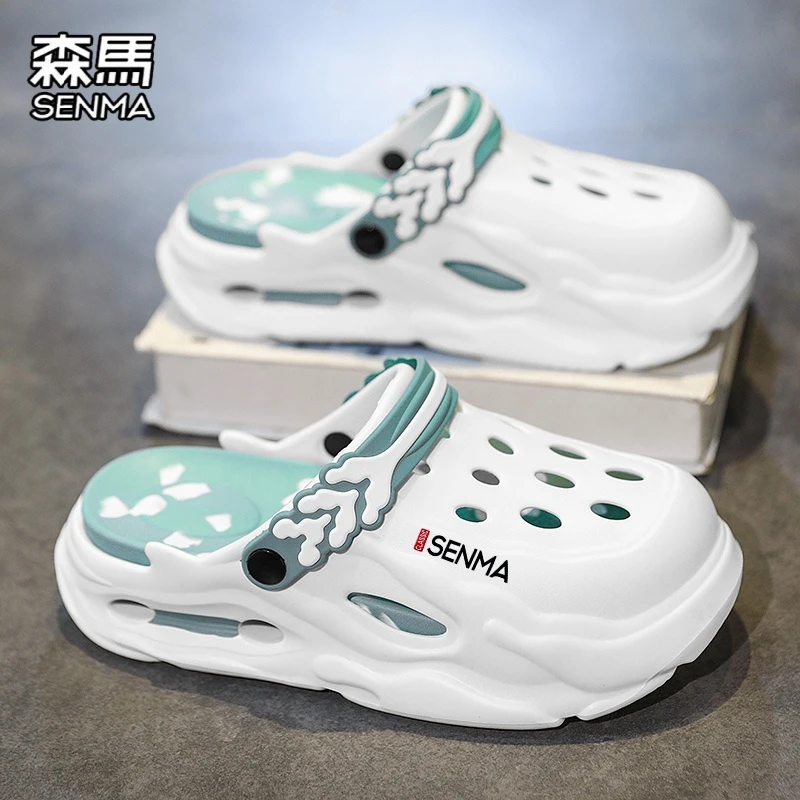 森马女鞋夏季厚底增高百搭洞洞鞋软底踩屎感防滑户外旅游透气凉鞋