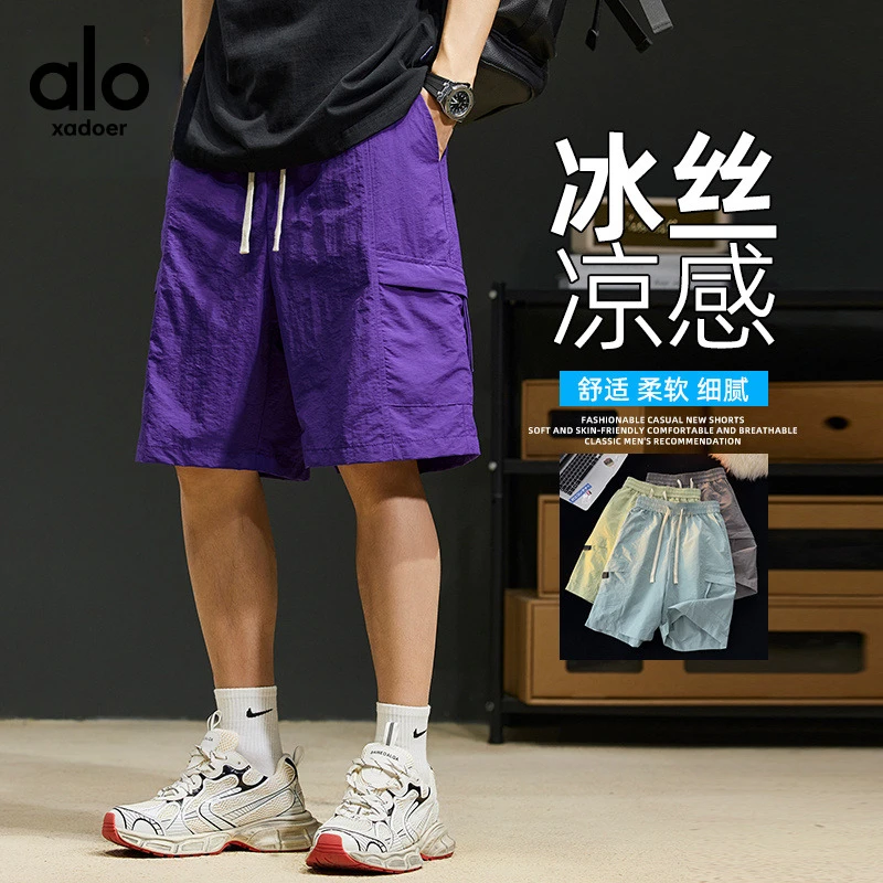 Aloxadoer新款美式高街男士运动潮牌直筒宽松休闲百搭男士短裤