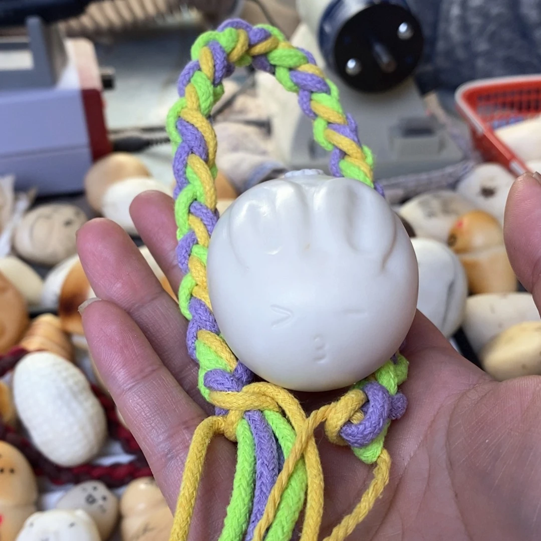 菩提根/象牙果把件恩*象牙果定制巨大兔兔打孔编绳