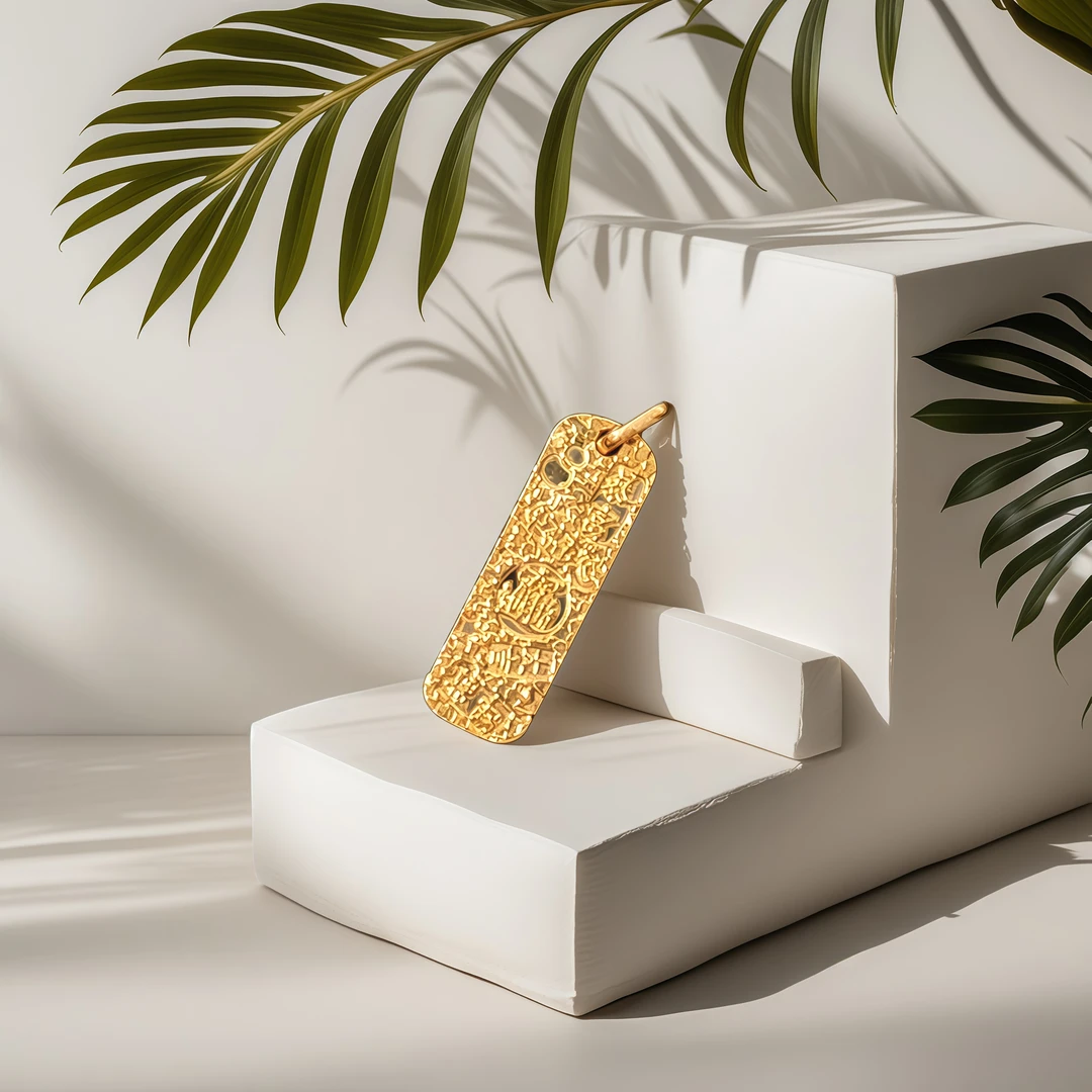 【媛媛】18K金碎碎冰吉言吊坠 卡约24.5*8.5mm