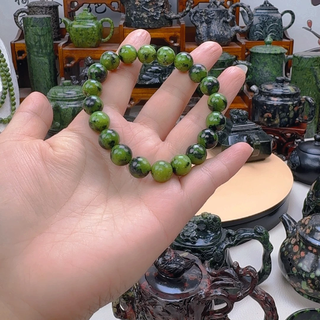 y****未镶嵌蛇纹石玉藏玉药王石茶壶