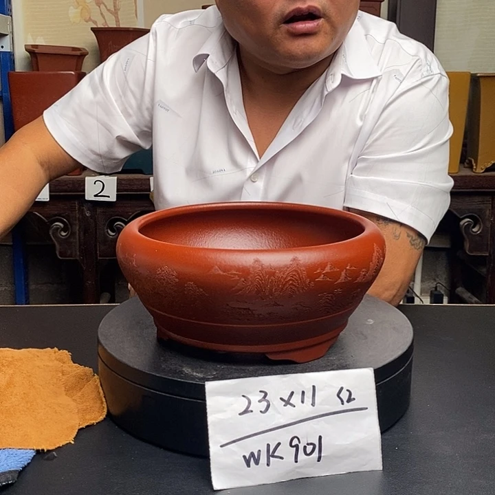 紫砂花盆货号一只WK901