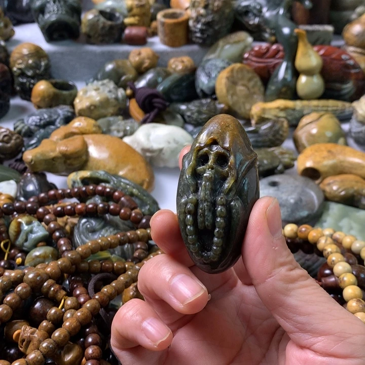 未镶嵌岫岩河磨玉（透闪石质玉）笔搁