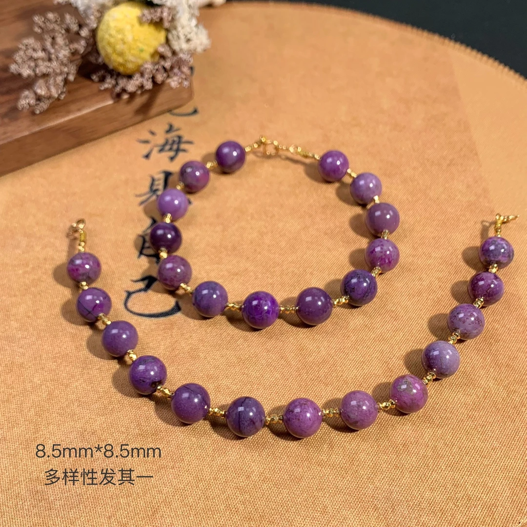 潮生石丨18K金镶舒俱来圆珠手链/多样性发其一/P00297