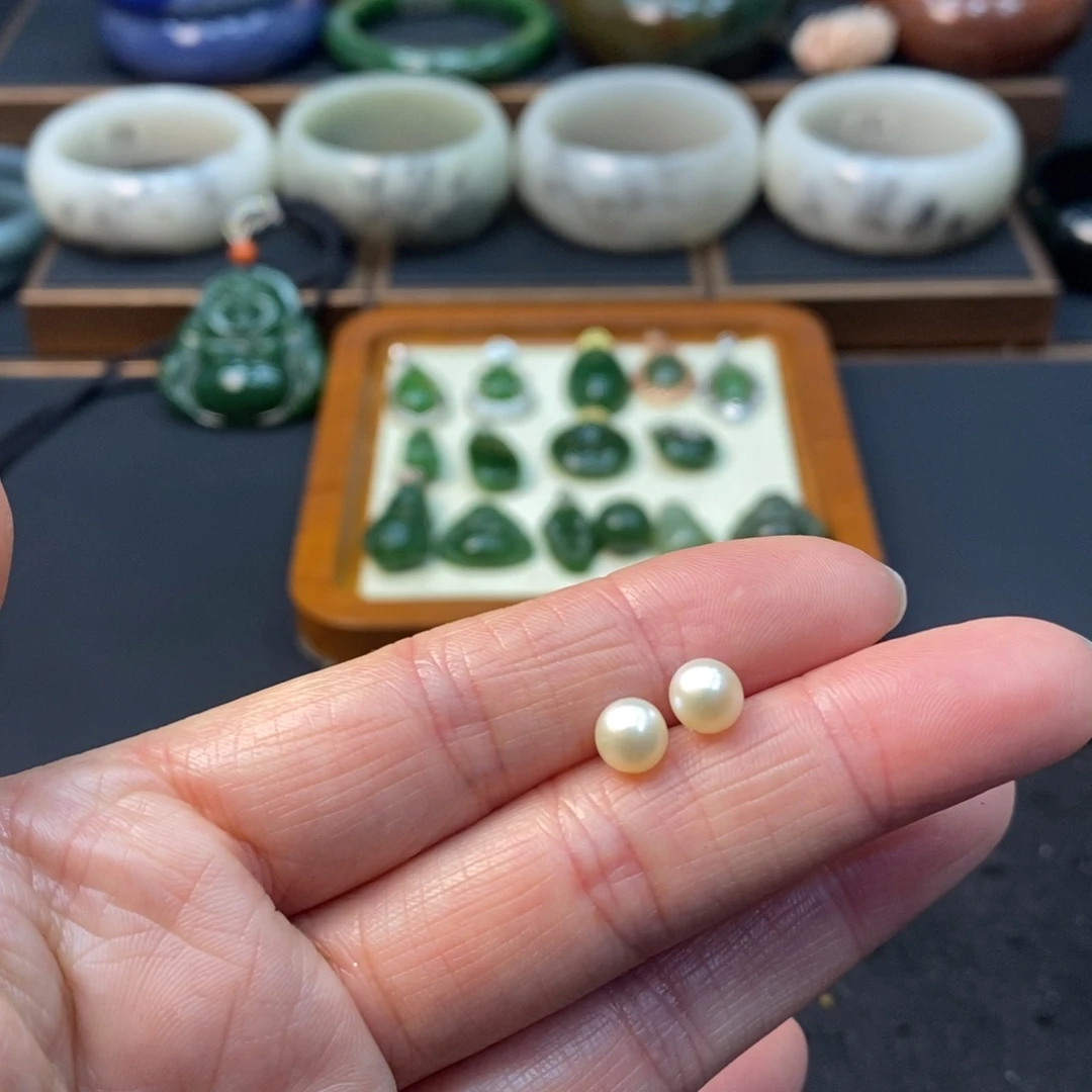 耳饰银S925镶嵌淡水珍珠