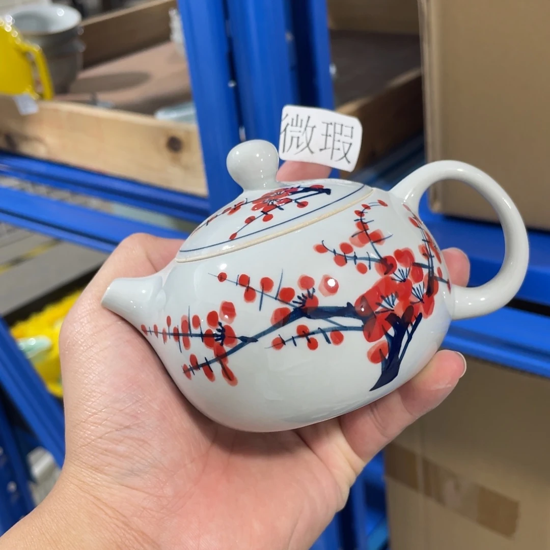 釉下手绘茶具微瑕