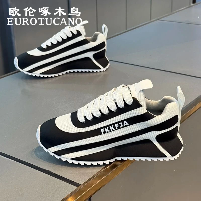 欧伦啄木鸟EUROTUCANO男鞋冬季运动网面鞋子男款厚底耐磨老爹鞋