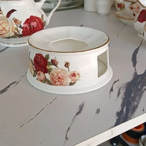 金秋玫瑰手工刮金温茶炉