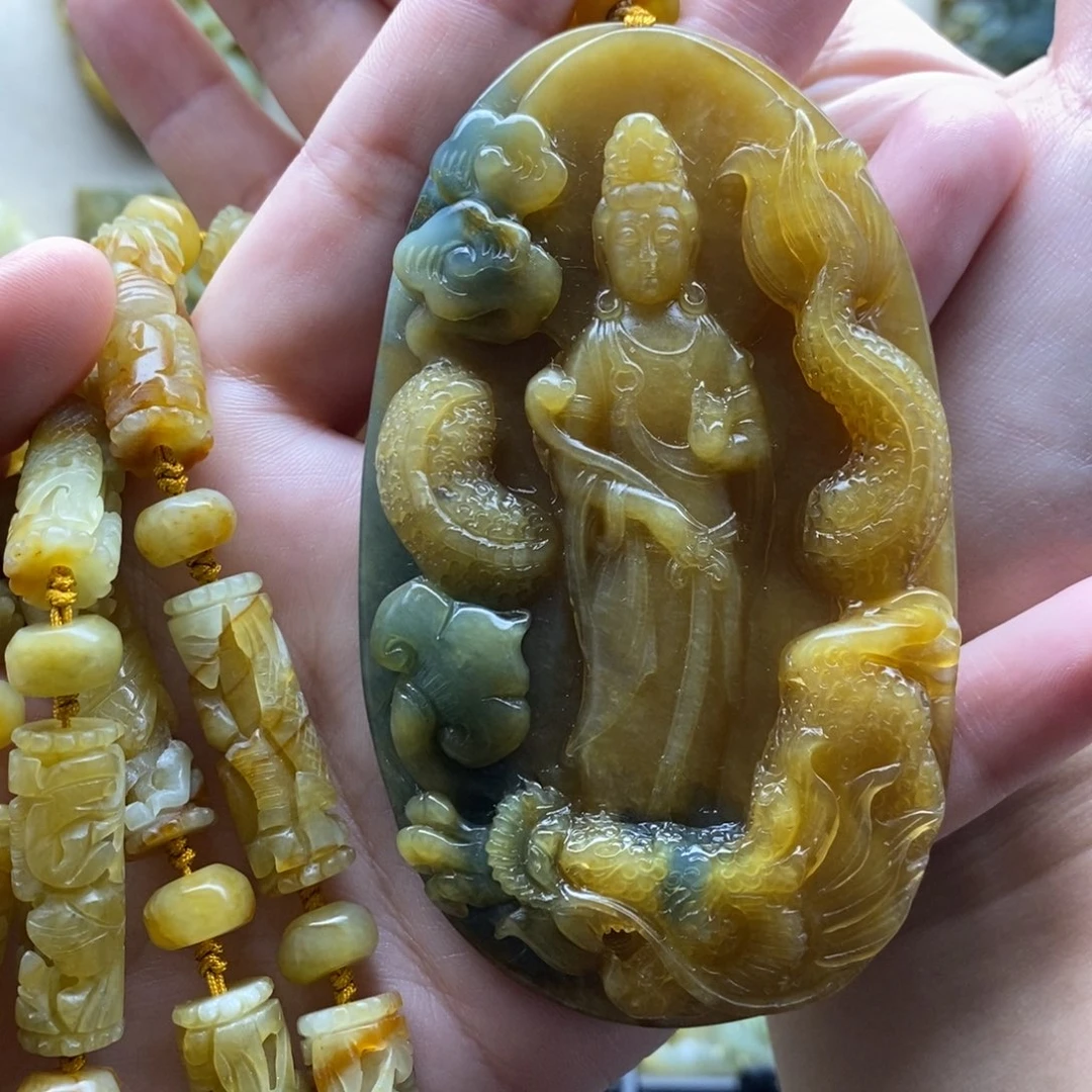 【闪购商品】岫玉颈饰未镶嵌眠***＂观音