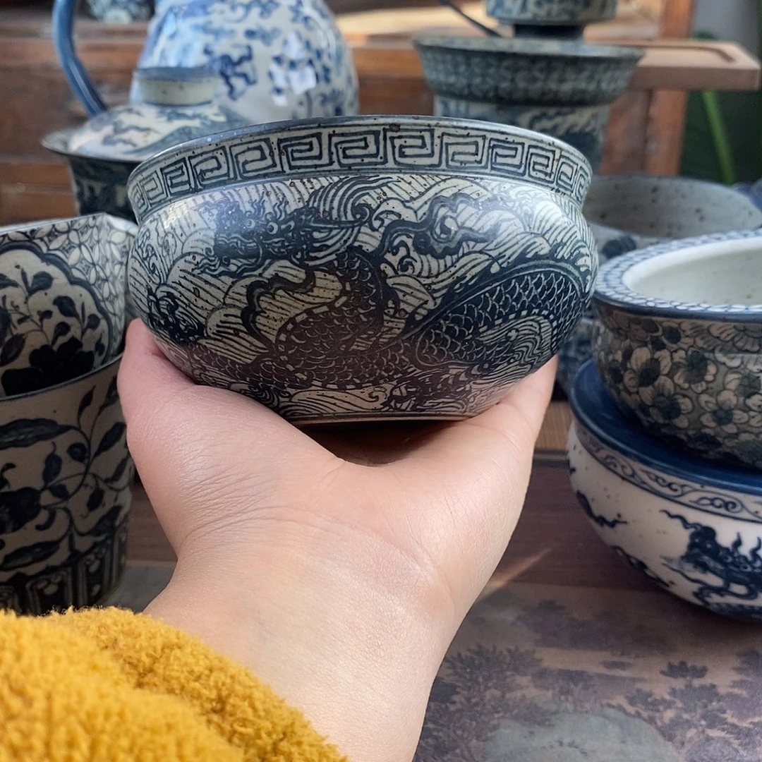 陶手工手绘青花高温陶瓷
