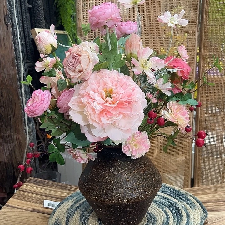 一口价 一套牡丹花束加瓶