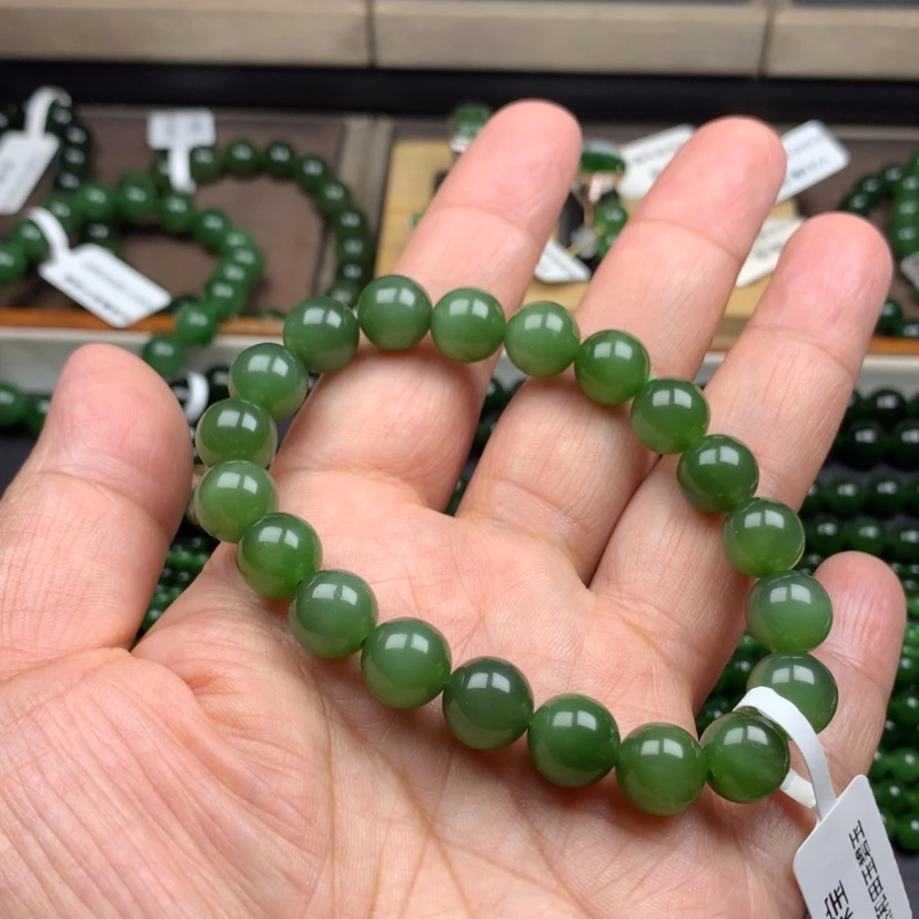 【闪购商品】未镶嵌手串和田玉（碧玉）范****W10m m