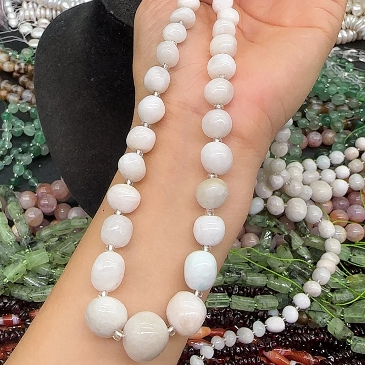 玛瑙/玉髓合金珠宝半成品月光塔链一条