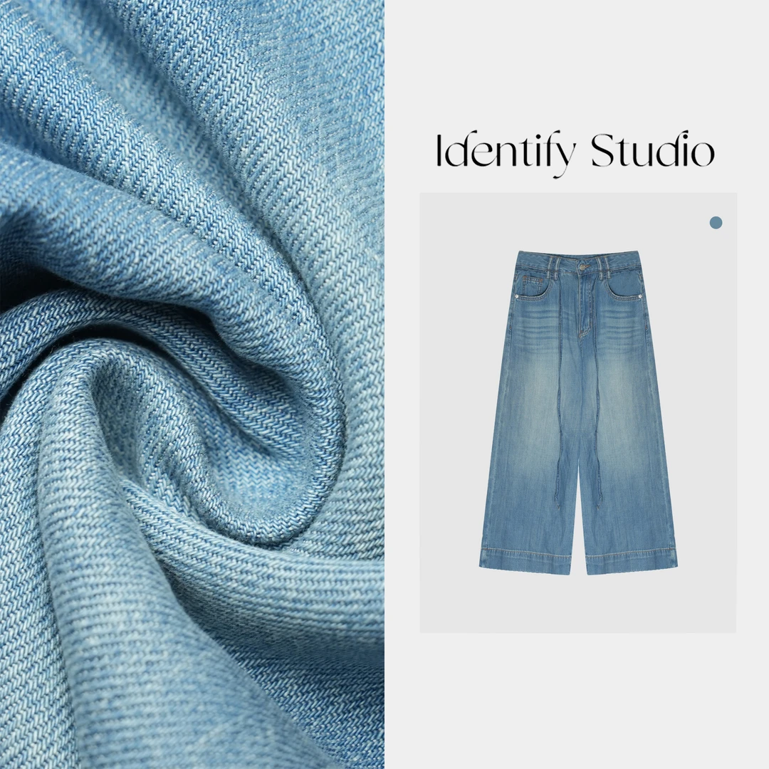 IDENTIFY“念旧”春夏新款腰间绑带设计宽松牛仔裤25SS