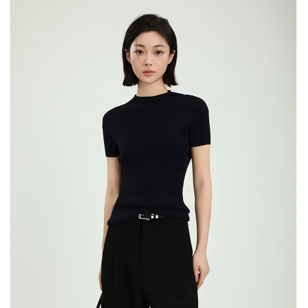 ”气质美学25年定纺60S100%兰精天丝骨感显瘦小飞袖上衣XYX81750