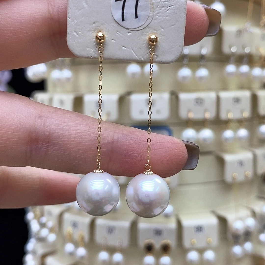 18K金镶嵌耳饰淡水珍珠