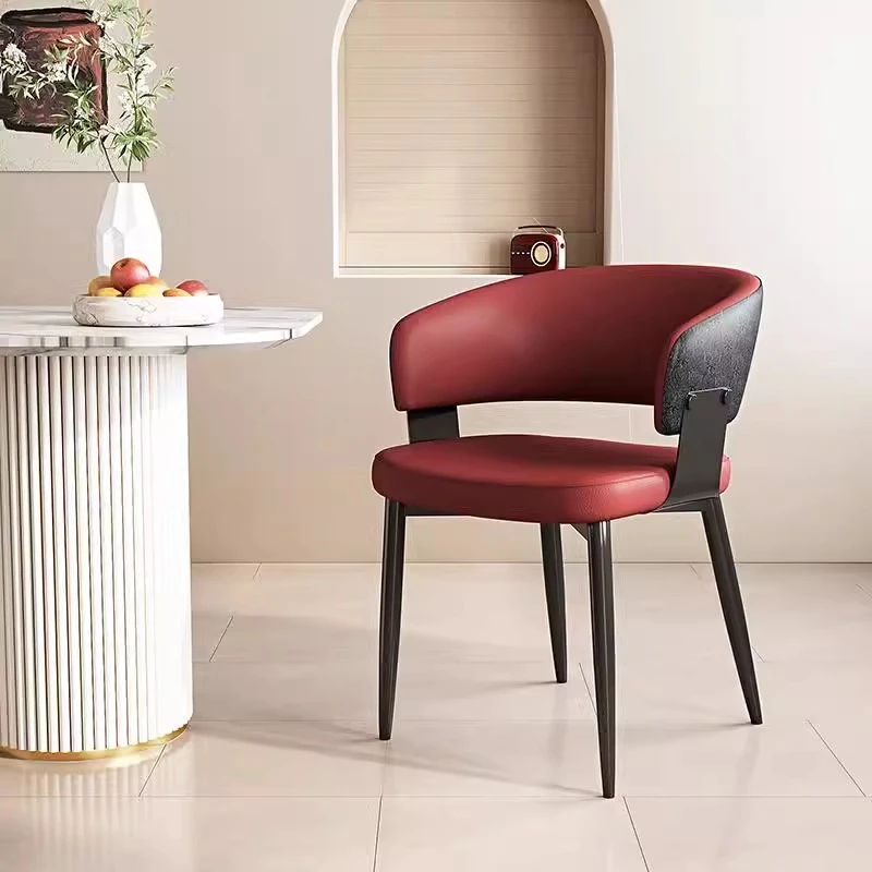 餐椅家用轻奢高级感2024新款意式极简现代简约茶椅主人椅麻将椅子