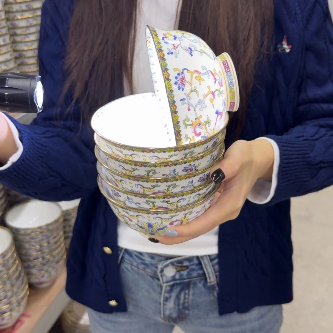 谦***！瓷景德镇珐琅彩餐具