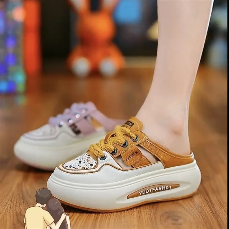 厚底包头半拖鞋女2025夏季新款外穿一脚蹬懒人鞋时尚凉鞋