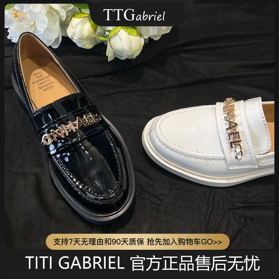 TTG25春季新款真皮乐福鞋方头时装女单鞋气质9688
