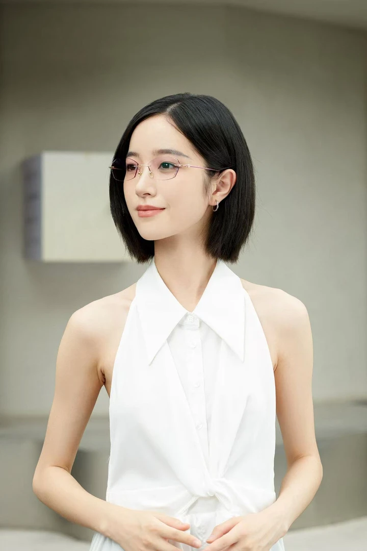 钻石切边无框眼镜北展新款时尚百搭男女钛气质网红复古透明超轻
