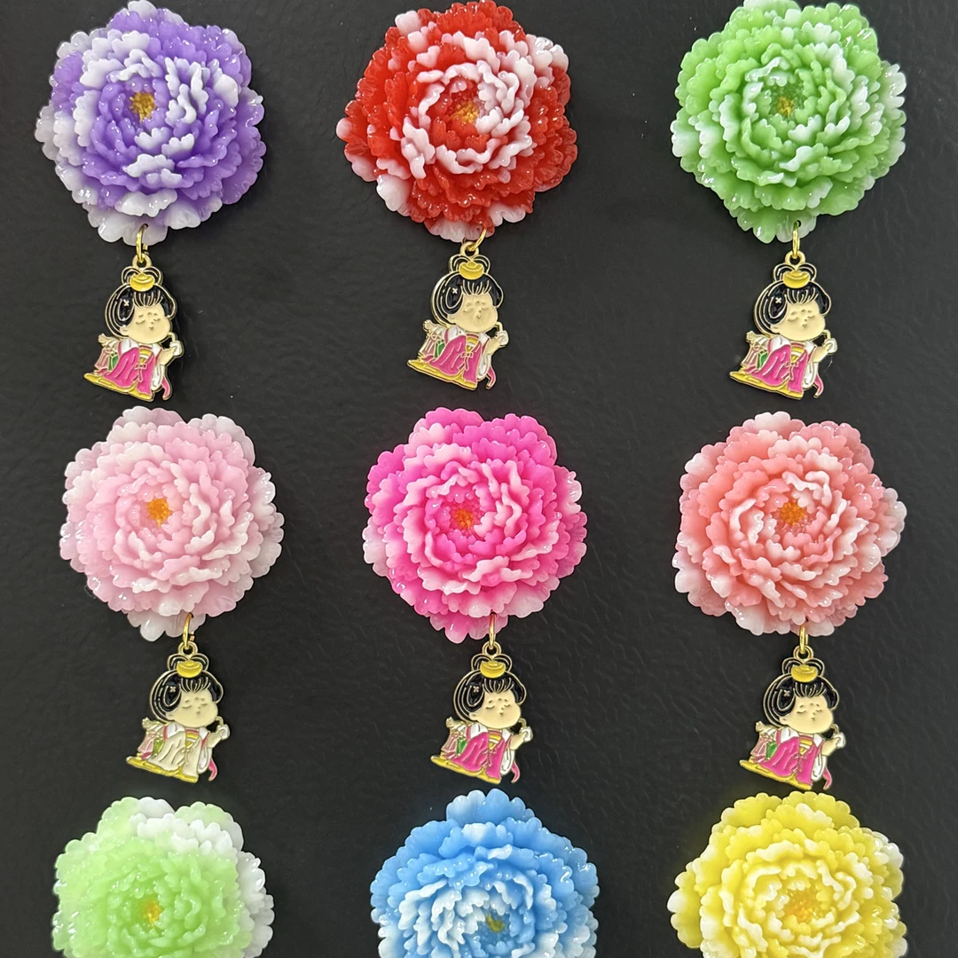 【河南洛阳特色】仿玉牡丹3D立体冰箱贴旅游文创纪念品伴手礼