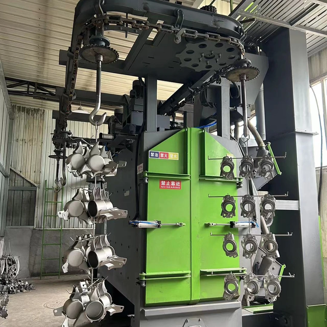 步进式悬链通过式抛丸机，2工位，定位旋转，PLC自动抛丸机