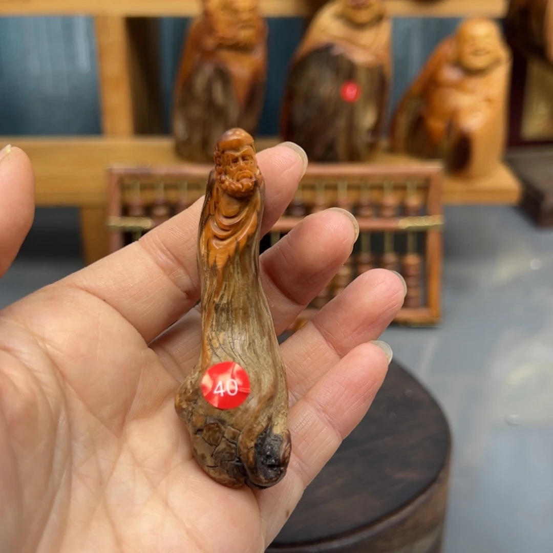 小***ラ木崖柏木摆件手把件，