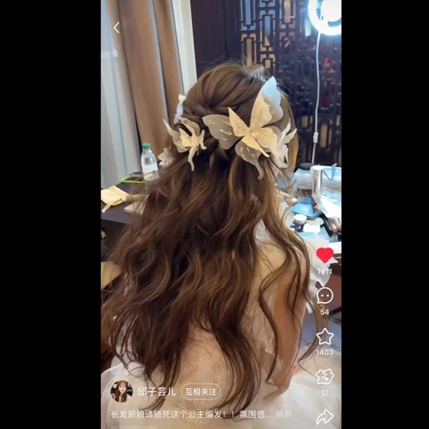 非金属布艺耳饰 WHITE手作｜刘超老师同款“蝴蝶精灵”  （6只）