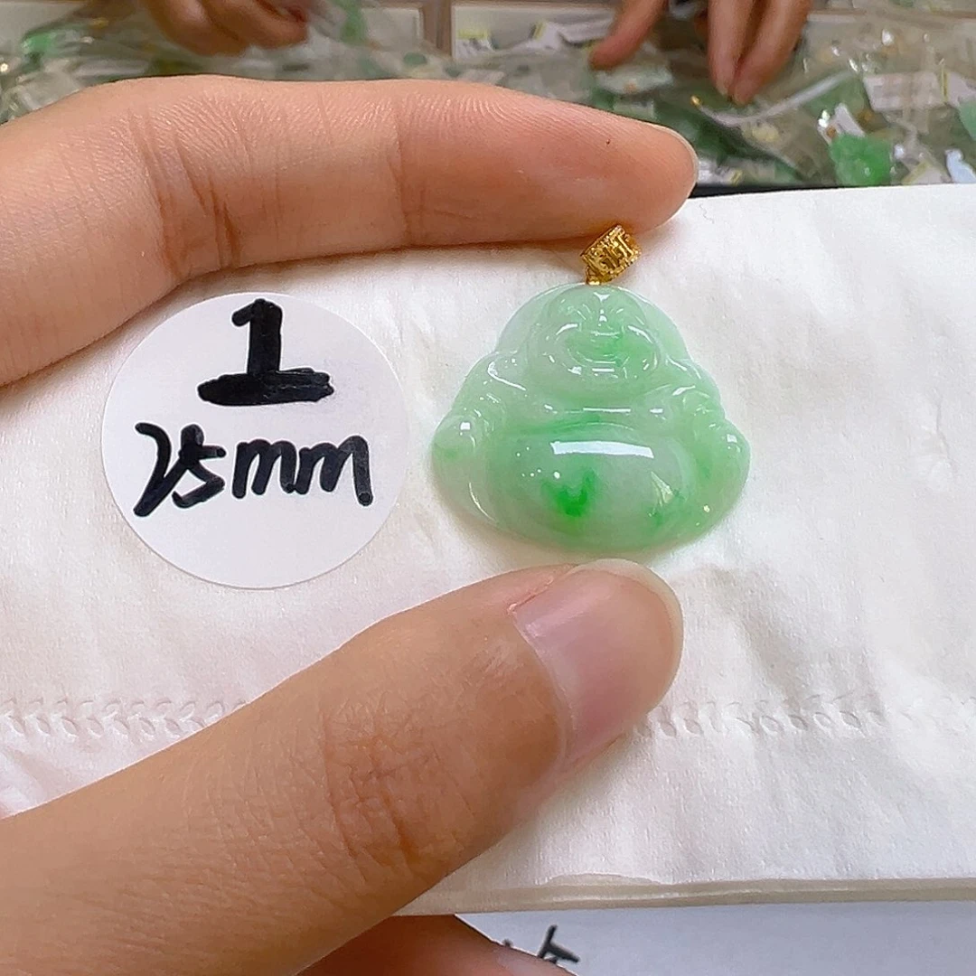 翡翠18K金镶嵌吊坠(不含链)翡翠