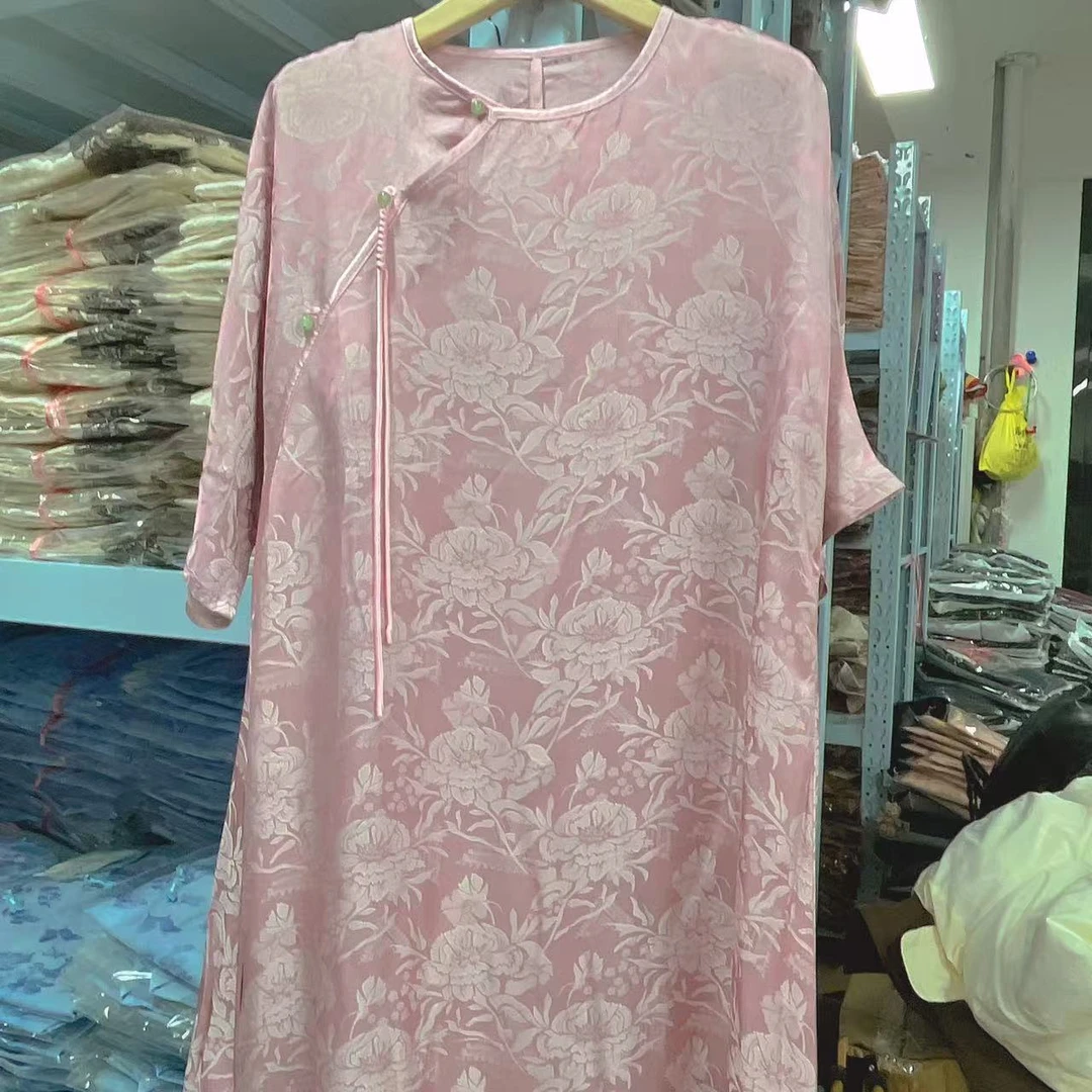 新中式改良旗袍连衣裙宽松连衣裙-8036