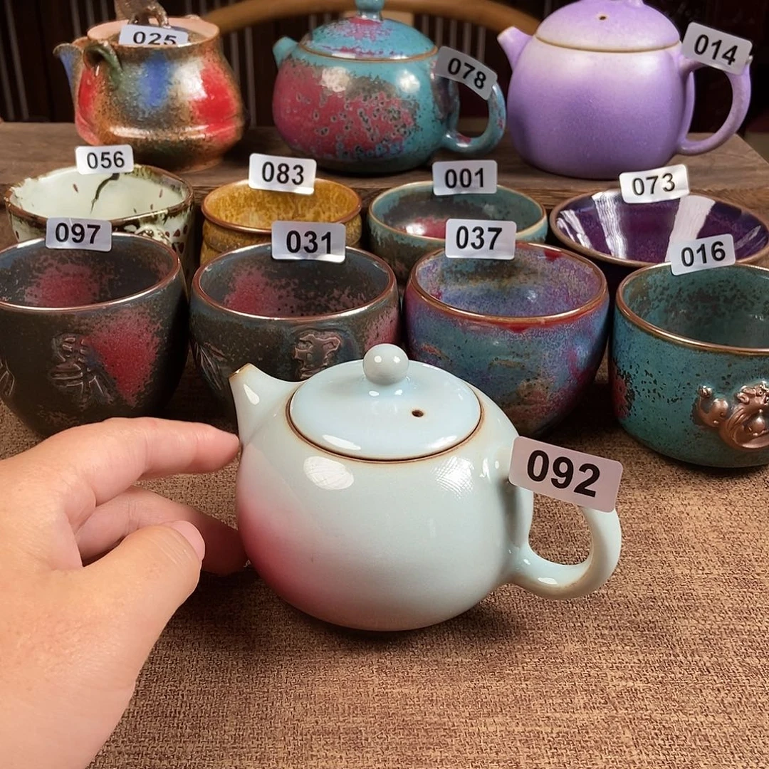 瓷片钧瓷茶壶艺术