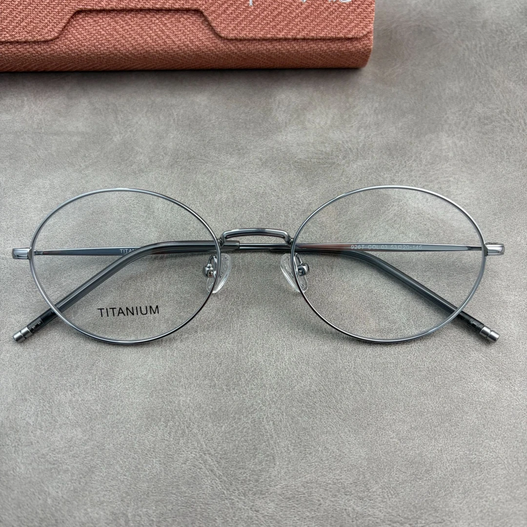 【926】卡琳同款钛架复古韩系文艺超轻近视眼镜书呆子风格时尚椭圆