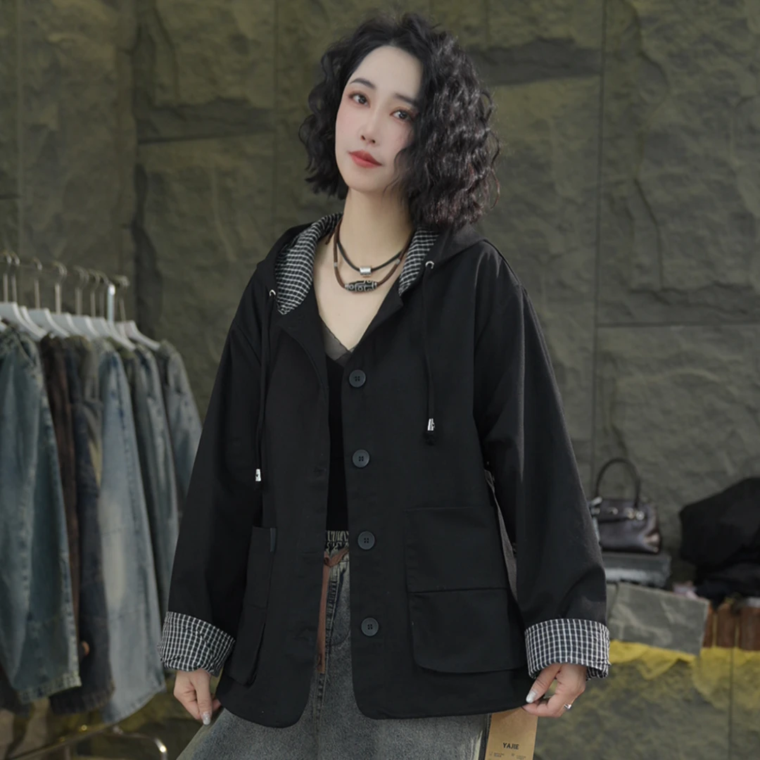 B72 春季新款外套慵懒风外套女宽松休闲长袖大版春秋外套