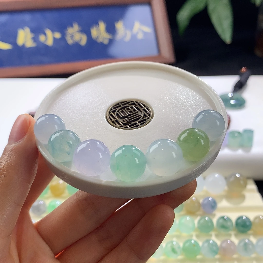 翡翠散珠翡翠珠子玛卡龙