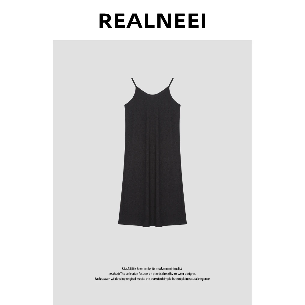 REALNEEI极简吊带裙静奢法式浪漫舒适主义RLJJT4DQ03735