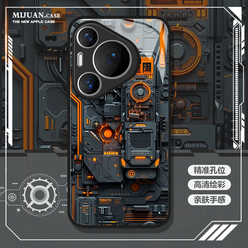 重工机械适用华为pura80新款网红手机壳mate80液态60玻璃70防摔