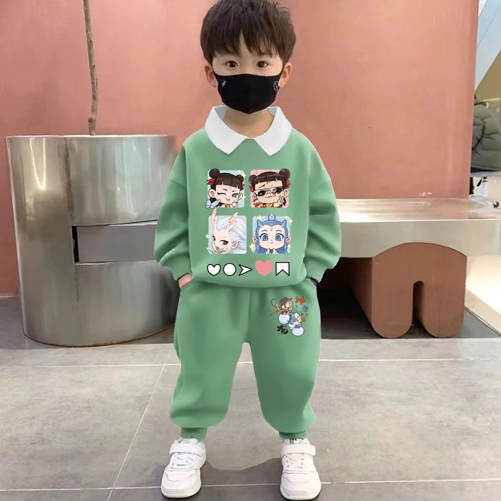 男女童新款秋装2025炸街潮服潮酷痞帅童装卫衣儿童春秋套装外出服