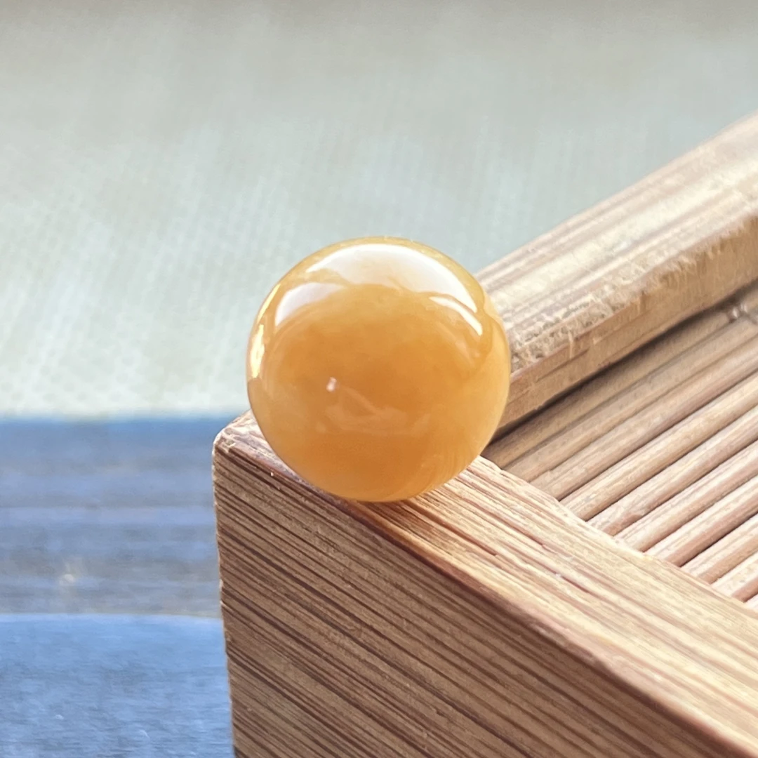 卡12特色芬达黄翡圆珠子手串配珠散珠转运珠吊坠天然缅甸a货翡翠