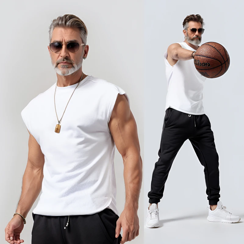 260克重磅棉美式跑步百搭篮球无袖背心毛边健身t夏季休闲背心男士