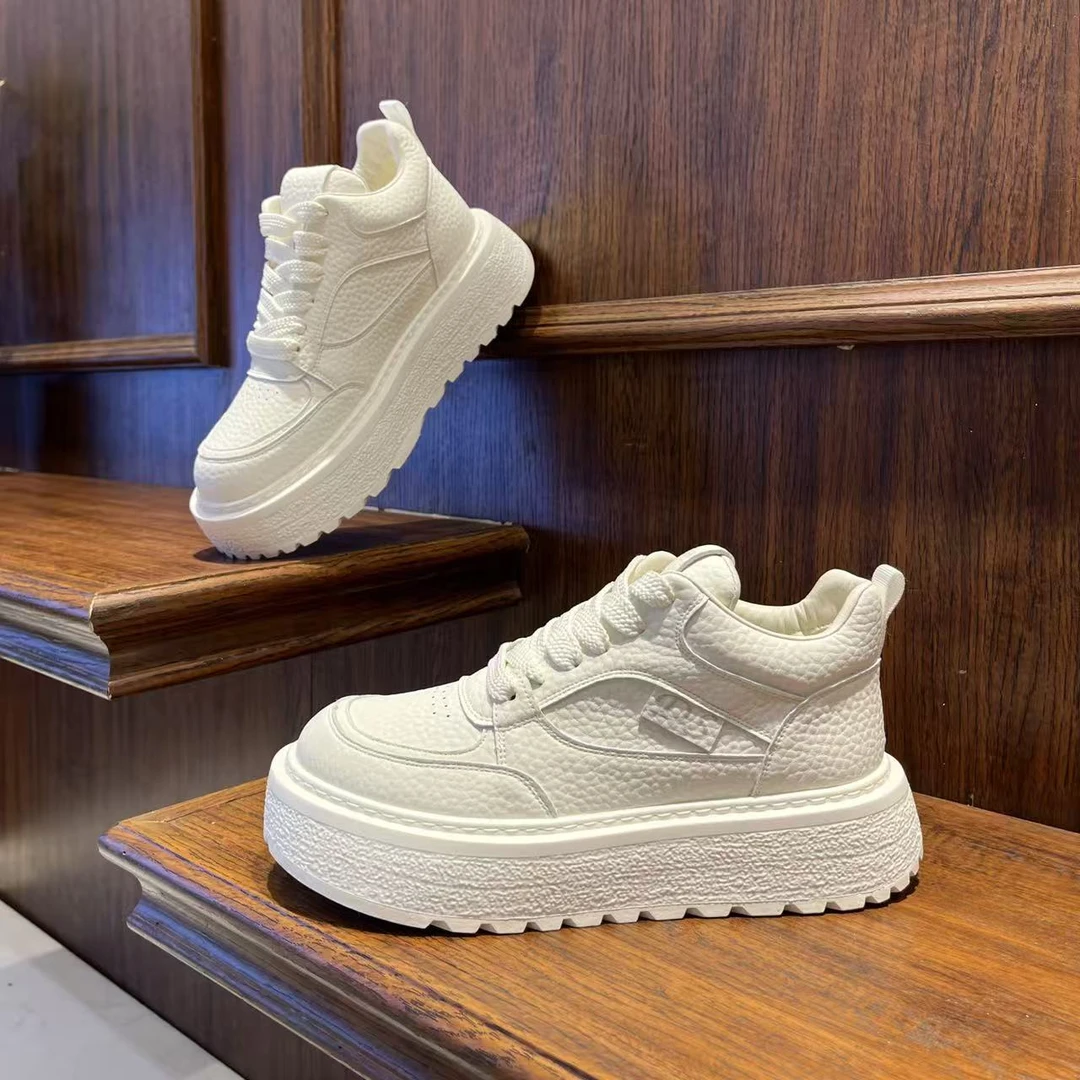 男鞋时尚纯色百搭厚底复古风秋冬季休闲鞋增高单棉潮流小众潮男鞋