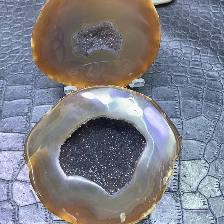 未镶嵌珠宝半成品紫晶黑晶盆