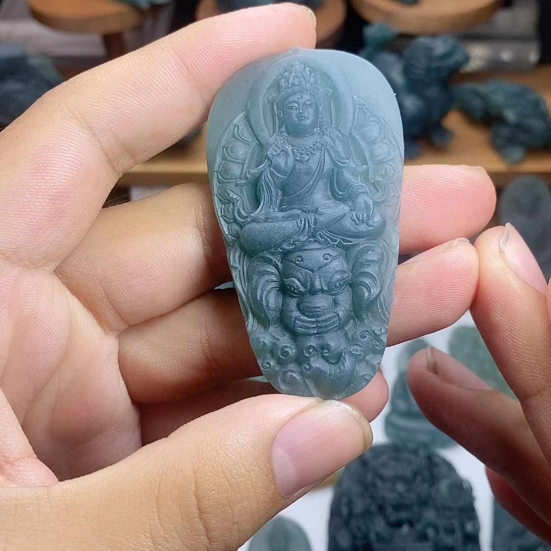 定制翡翠未镶嵌普贤