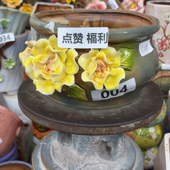 紫砂花盆粗陶材质多肉花盆