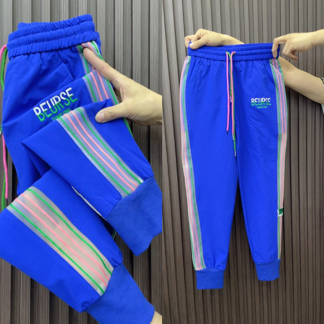 6609颗粒速干运动空调女夏季薄款透气宽松显瘦洋气哈伦休束脚卫裤