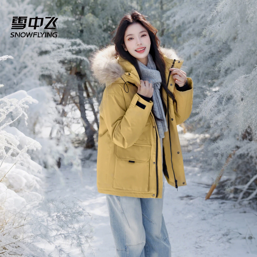 【琥珀流光】90绒明星同款情侣防风貉子毛派克极寒羽绒服