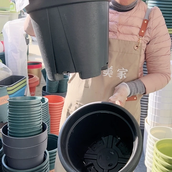 塑料瑕疵青山盆6#混色6个无托