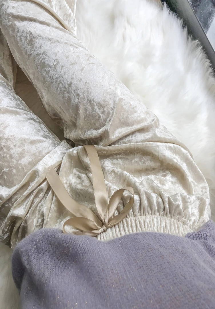 女士丝绒睡裤随机颜色款式一条