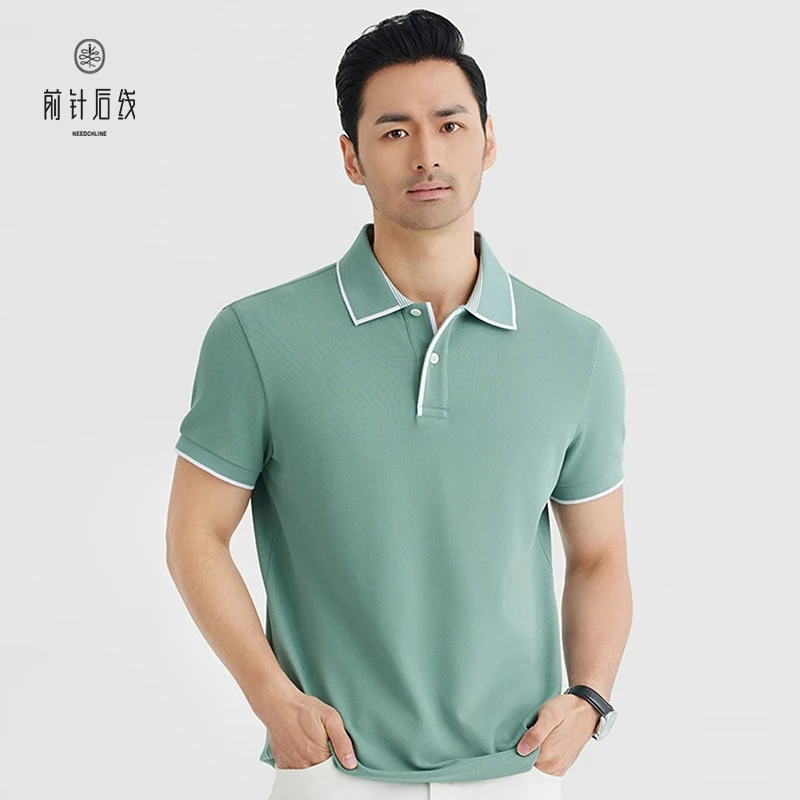 海岛棉夏季高级感Polo衫男装短袖男款商务翻领时尚简约百搭休闲